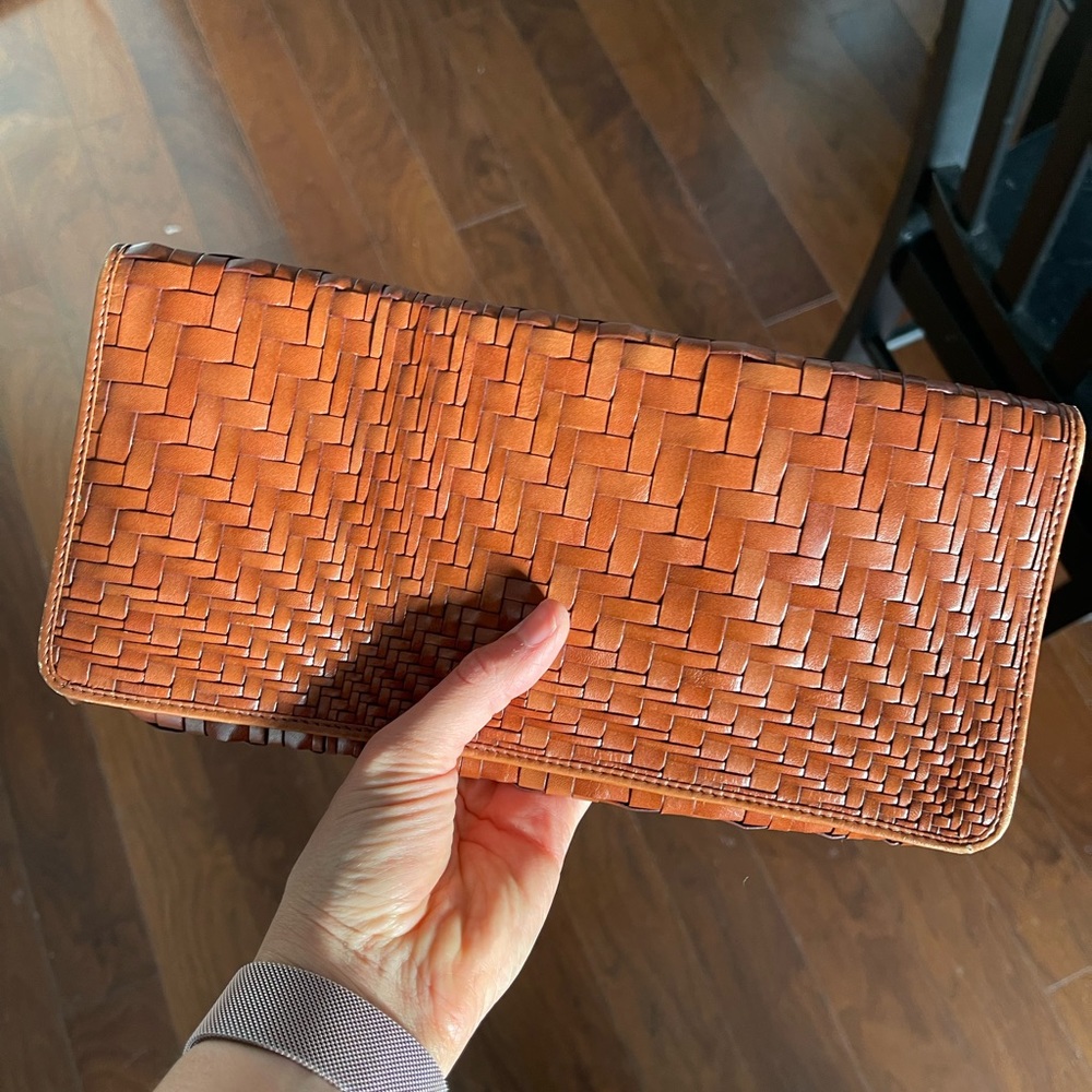 Cole Haan Woven leather clutch